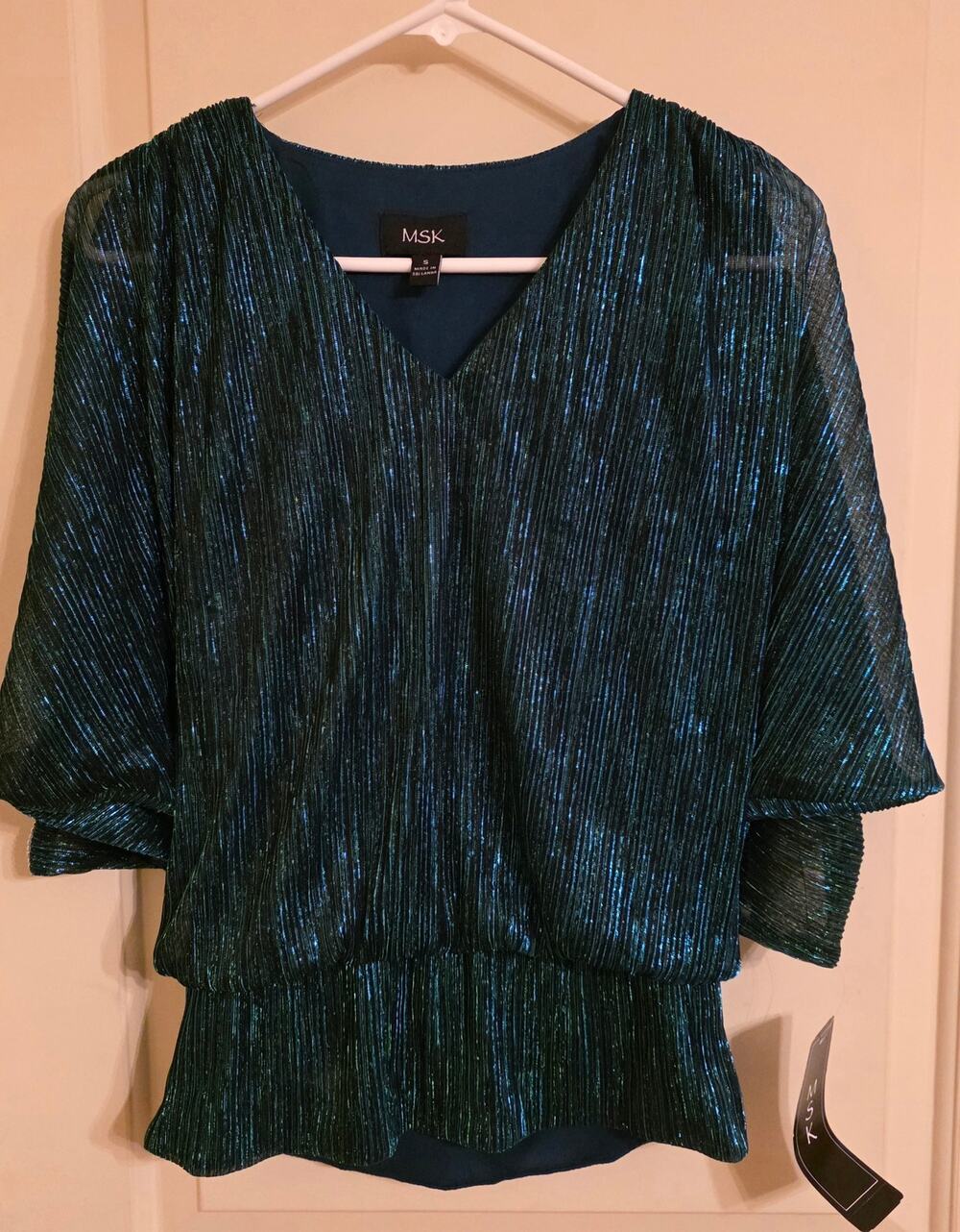 MSK shimmer open-sleeve top